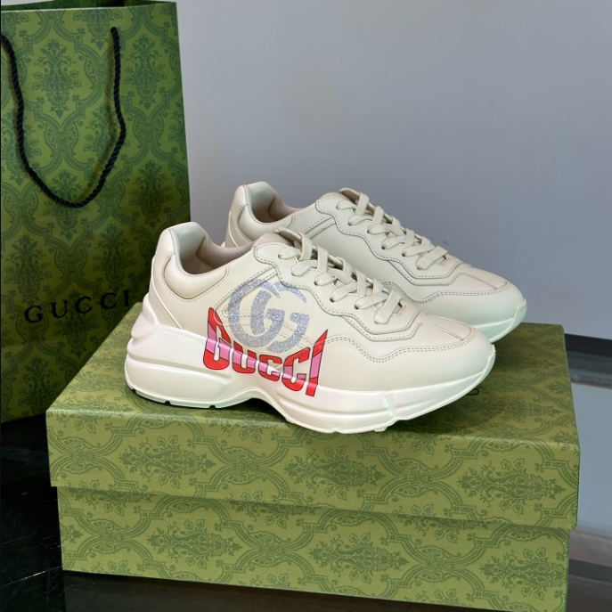 Gucci Ivory Leather Double G Sneaker - GCC175