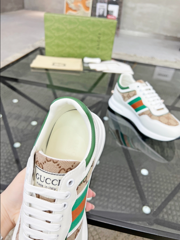 Gucci White Beige Green Sneaker - GCC161