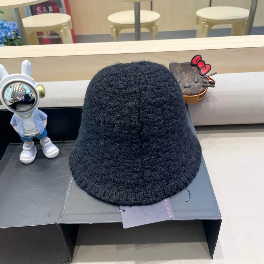 Louis Vuitton Bucket Logo LV Black Hats - LVC007