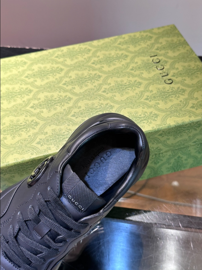Gucci Rhyton Black Leather Sneaker - GCC172