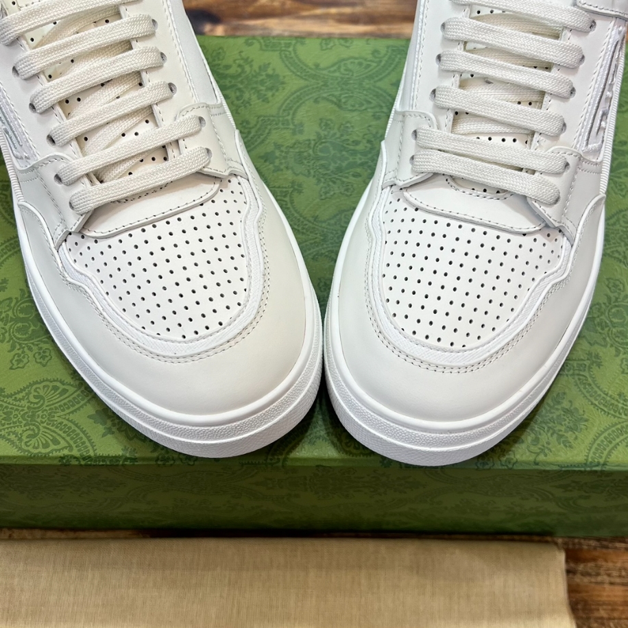 Gucci White Leather Mid Sneaker - GCC176