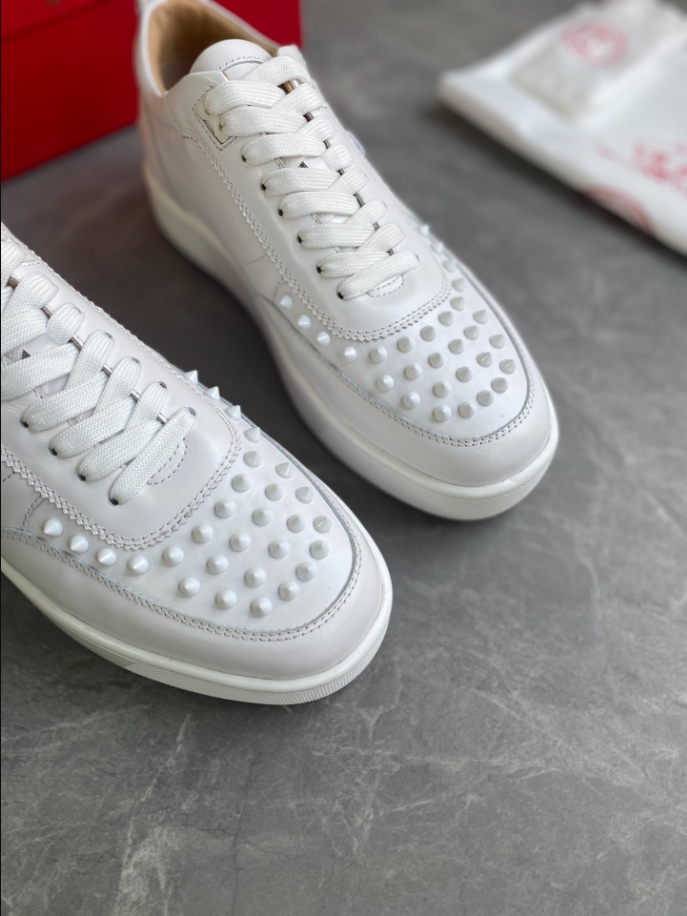 Christian Louboutin Happyrui Spikes White Sneaker - CLS038