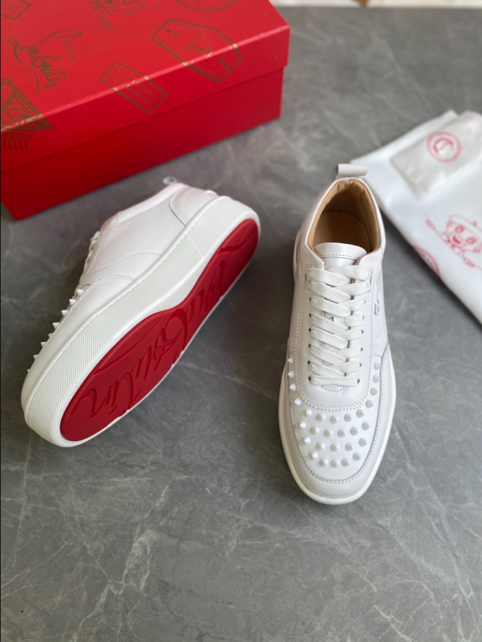 Christian Louboutin Happyrui Spikes White Sneaker - CLS038