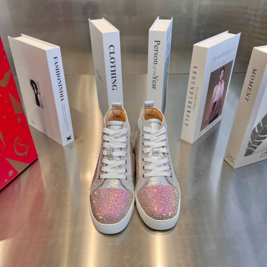 Christian Louboutin Low Top Pink Silver Sneaker - CLS051