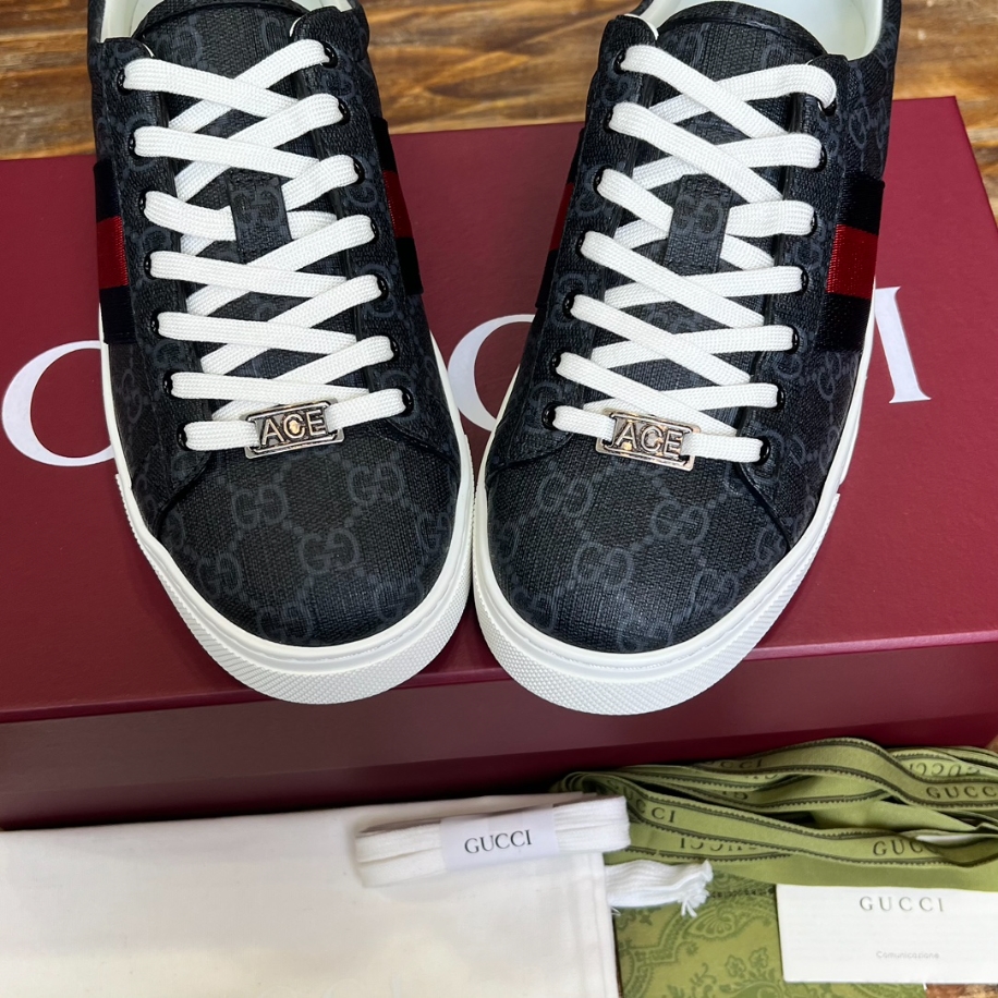 Gucci ACE Metal Tag Red And Blue Web Sneaker - GCC169