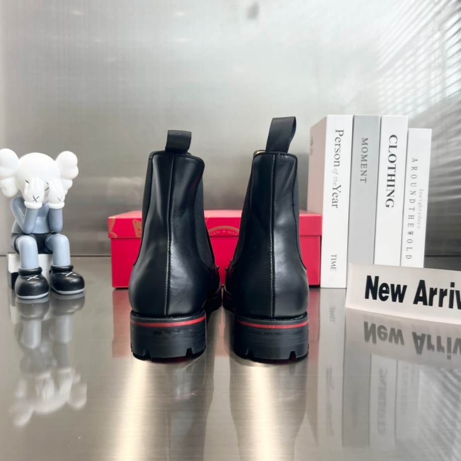 Christian Louboutin Black Leather Ankle Boots Sneaker - CLS057