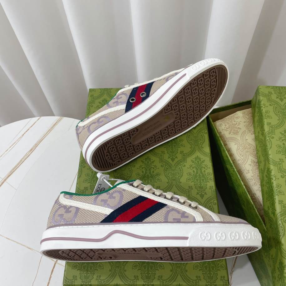 Gucci Beige Lilac Jumbo Tennis Sneakers - GCC226