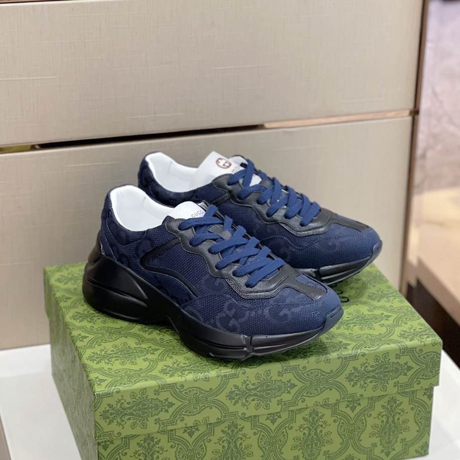 Gucci Rhyton Blue Canvas Sneakers - GCC212