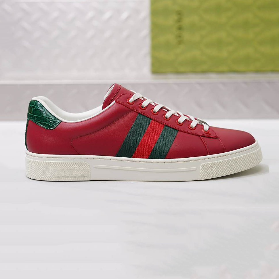 Gucci Ace Rosso Ancora Red Nylon Sneakers - GCC215