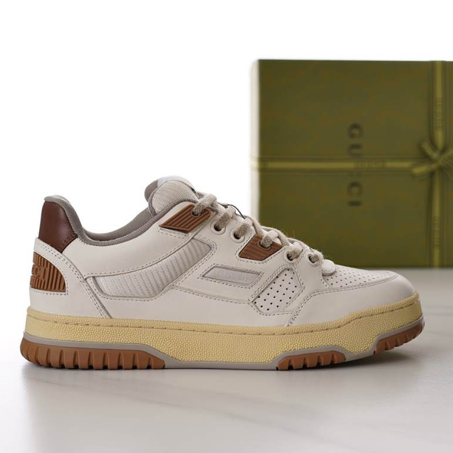 Gucci Breathable Casual Brown White Sneakers - GCC224