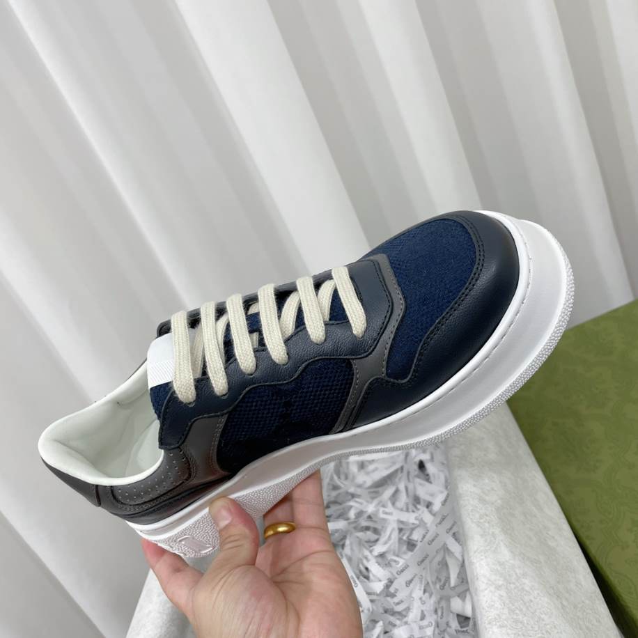 Gucci Chunky Lace Embossed Grey Blue Sneakers - GCC192