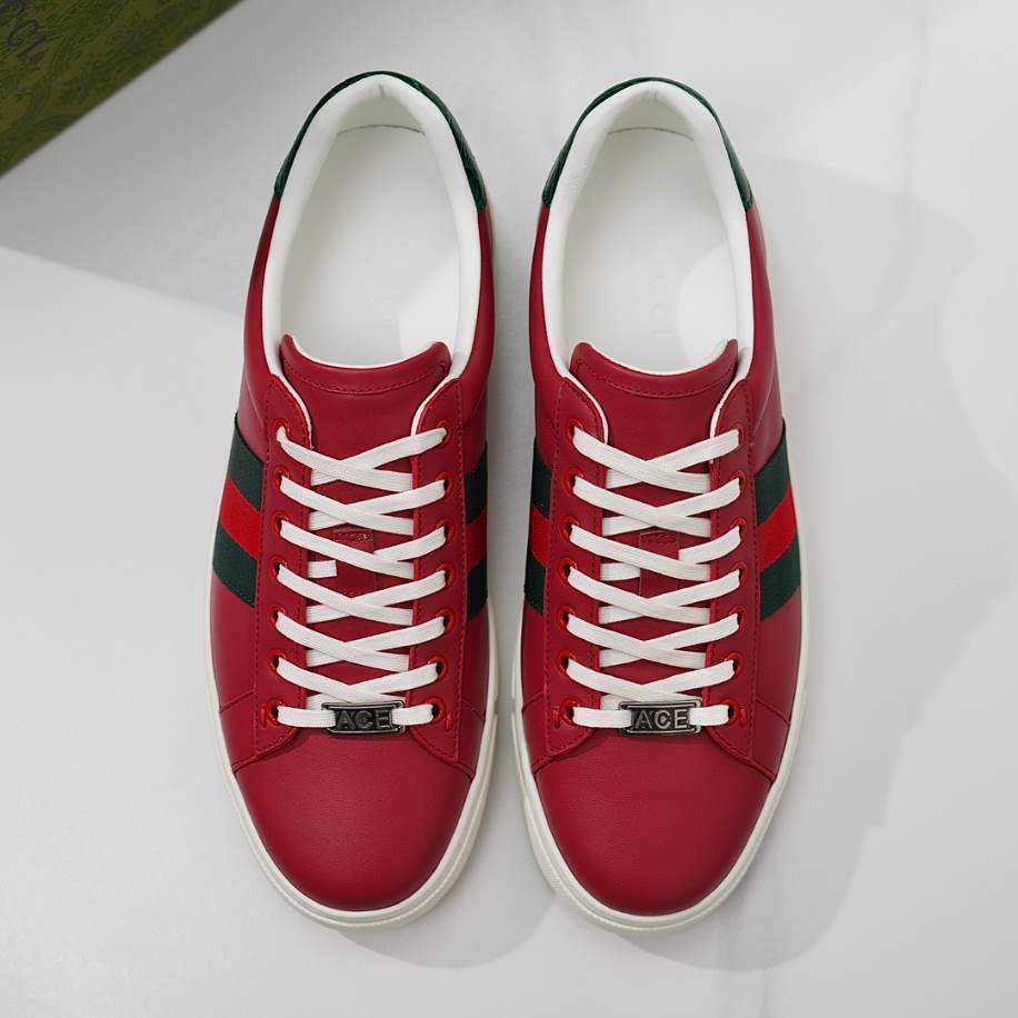Gucci Ace Rosso Ancora Red Nylon Sneakers - GCC215