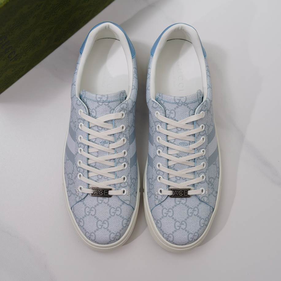 Gucci Ace Light Blue White Sneakers - GCC216
