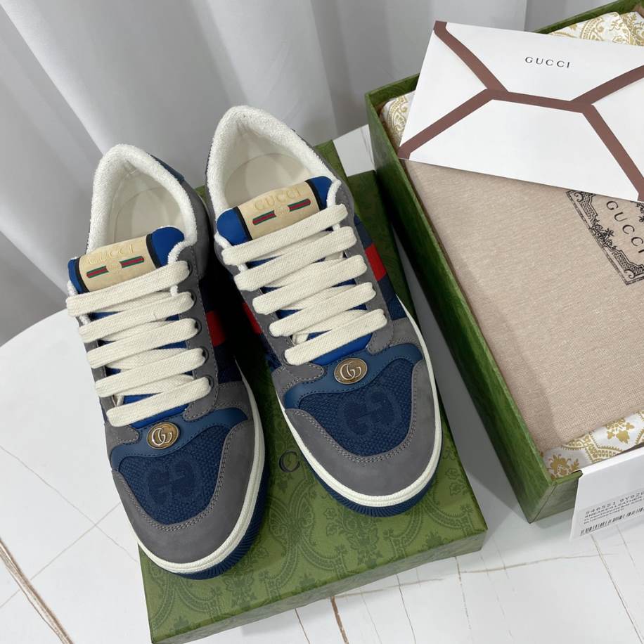 Gucci Screener Grey Suede Sneakers - GCC206