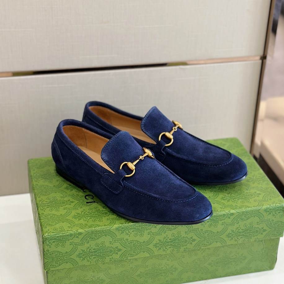 Gucci Horsebit Blue Suede Loafer - GL085