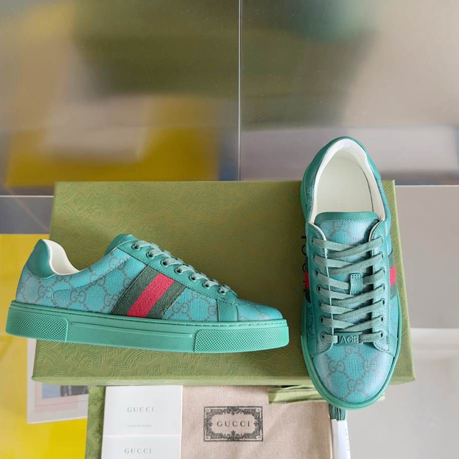 Gucci Ace Crystal Green Sneakers - GCC188