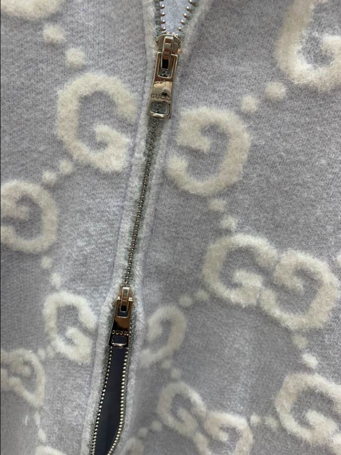 GUCCI Stitch Jacquard Blue Knitwear - GCK055