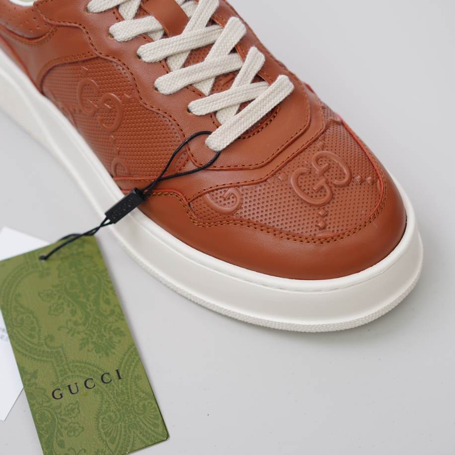 Gucci Brown Jumbo GG Embossed Sneakers - GCC210