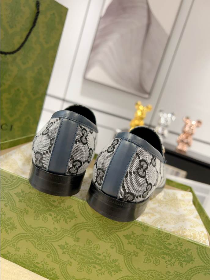Gucci Jordaan GG Monogram White Black Loafer - GL065
