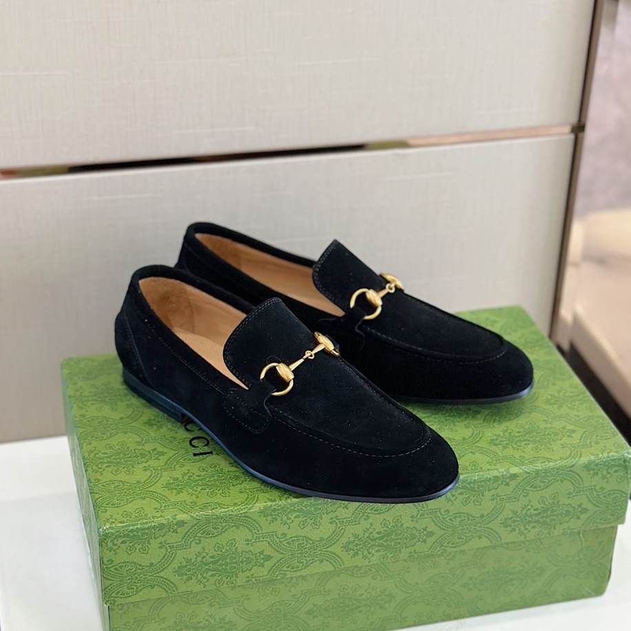 Gucci Horsebit Black Suede Loafer - GL087
