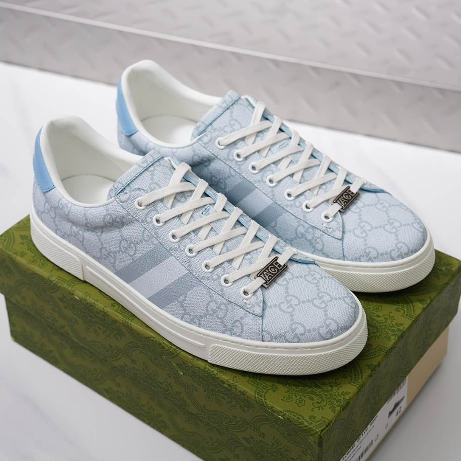 Gucci Ace Light Blue White Sneakers - GCC216