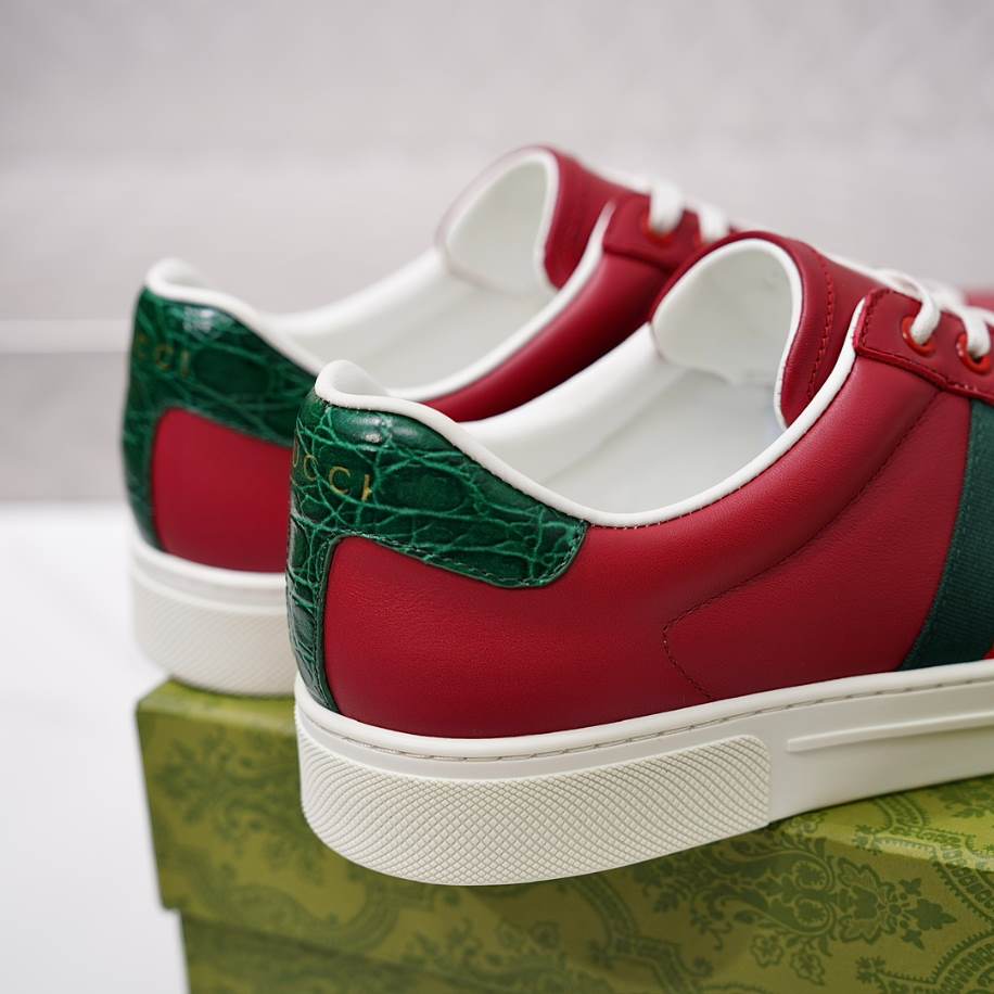 Gucci Ace Rosso Ancora Red Nylon Sneakers - GCC215