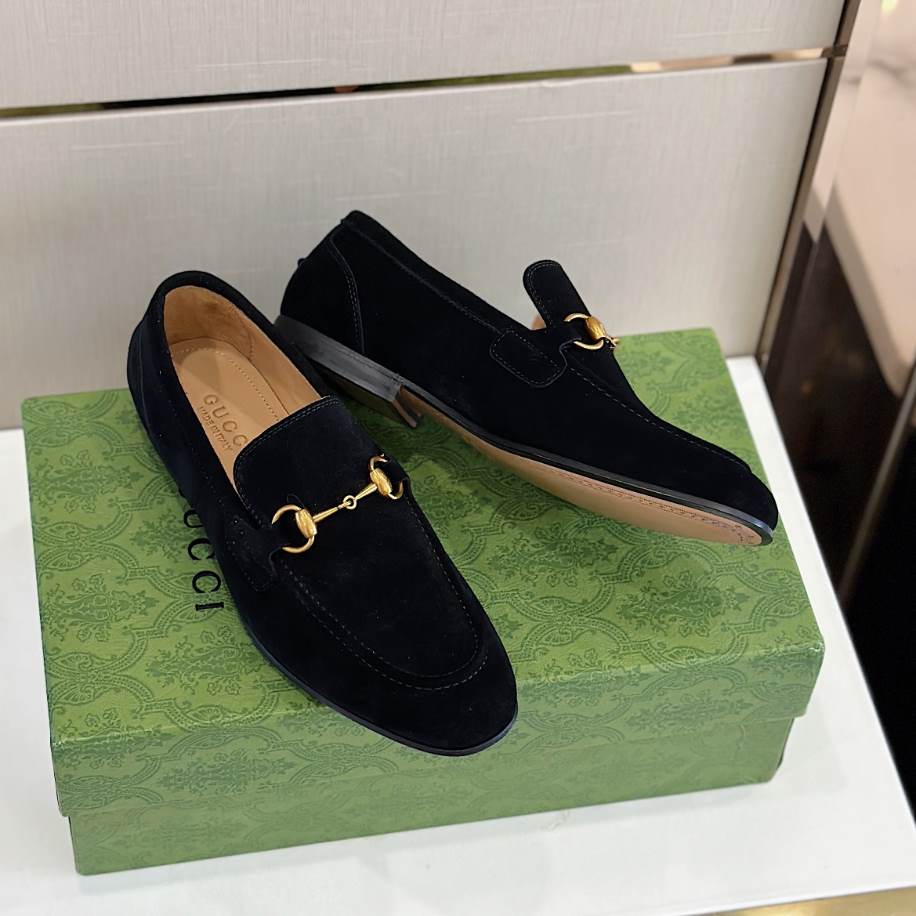 Gucci Horsebit Black Suede Loafer - GL087