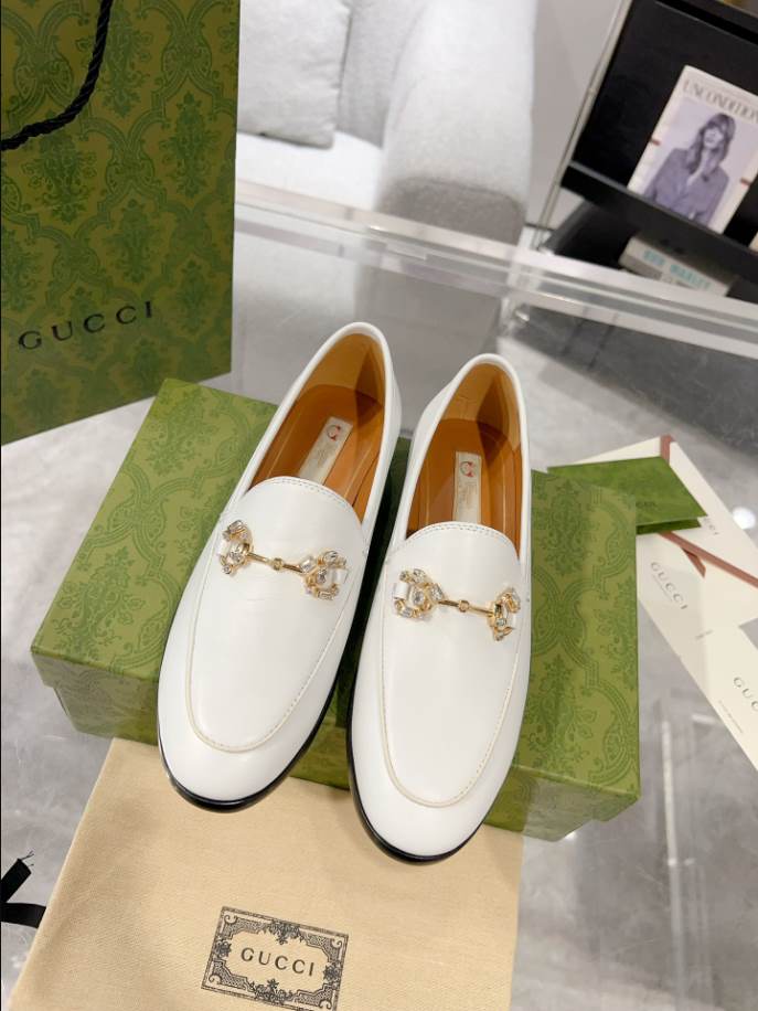 Gucci Jordaan White Black Loafer - GL070