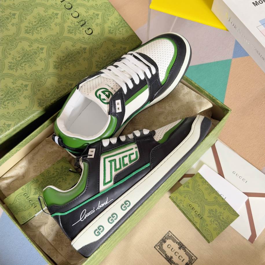 Gucci Screener Green Black White Sneakers - GCC218