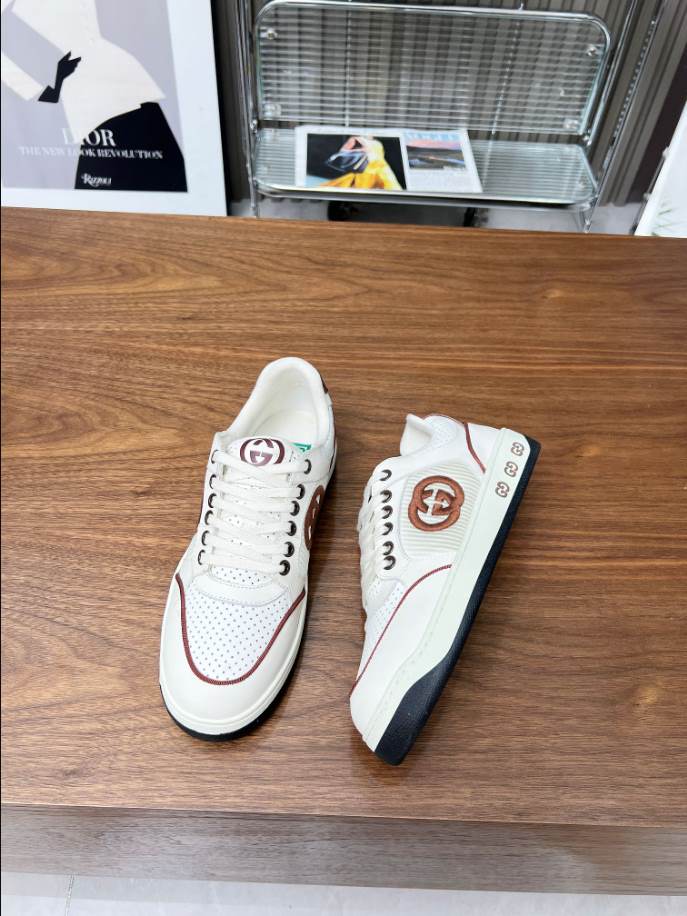 Gucci White Brown Logo Sneakers - GCC204