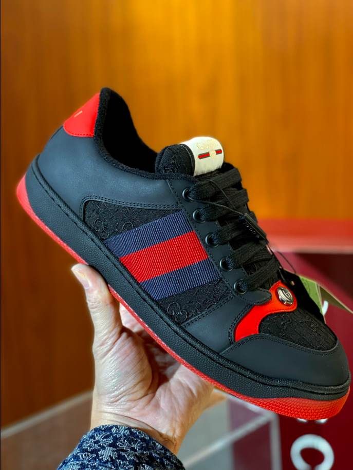 Gucci Black Red Web Classic Sneakers - GCC180