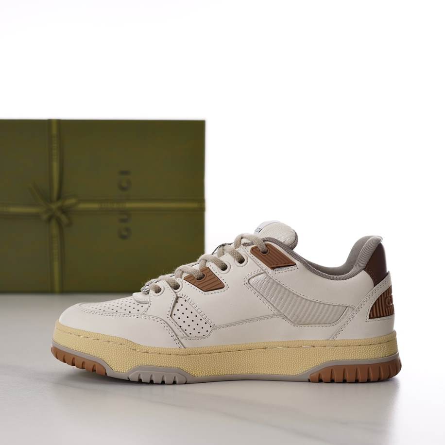 Gucci Breathable Casual Brown White Sneakers - GCC224