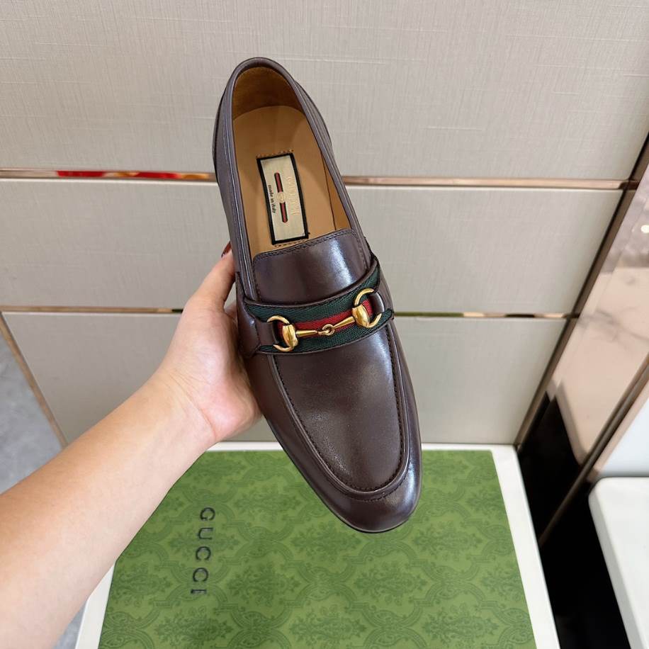 Gucci Men Horsebit Brown Loafer - GL089
