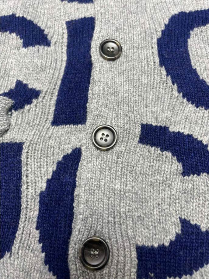 Gucci Grey Wool All-Over Logo Knitwear - GCK062