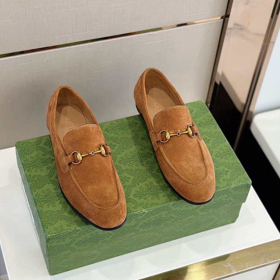 Gucci Jordaan Brown Suede Loafer - GL088