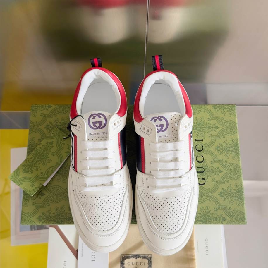 Gucci Basket White And Red Sneakers - GCC219