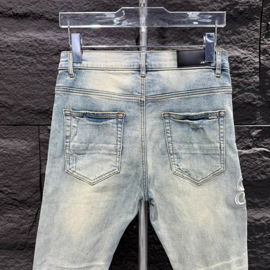 Amiri Ripp White Blue Jeans - AMIJ027