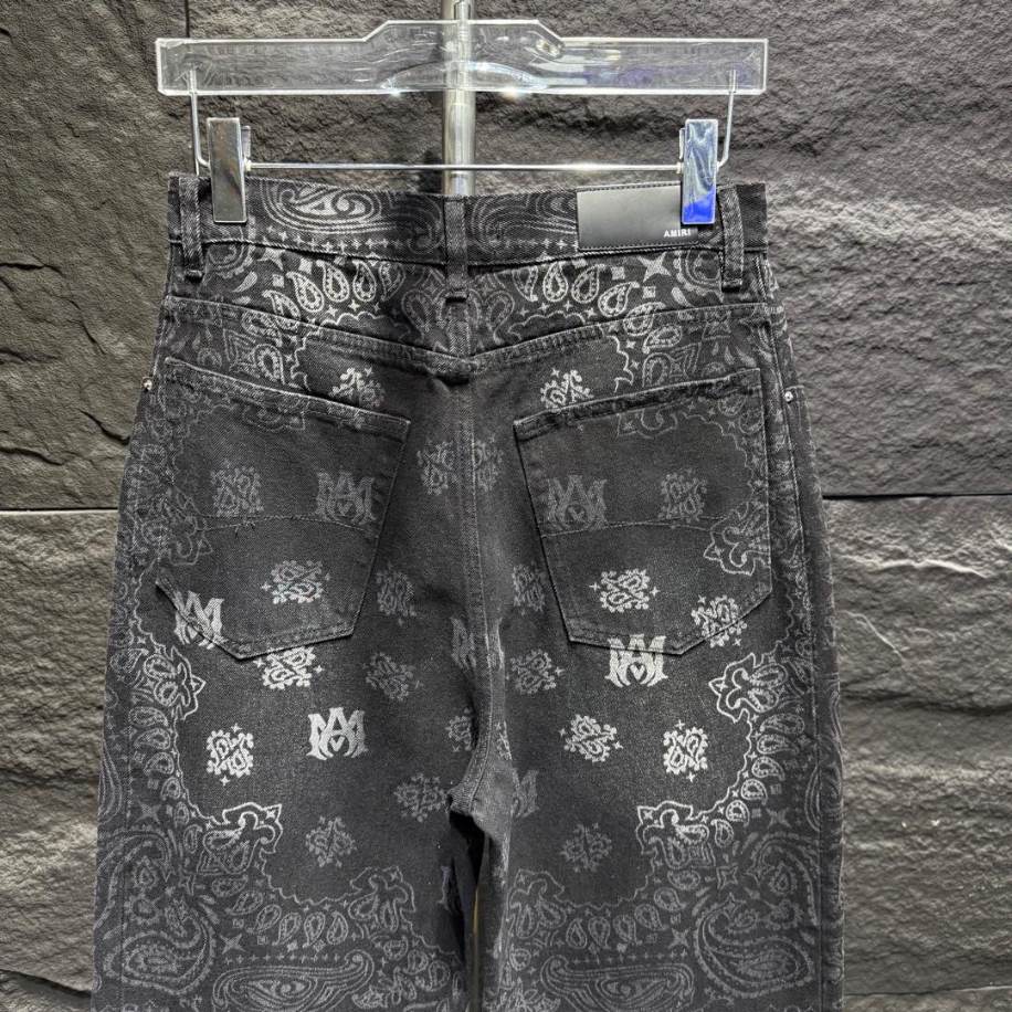 Amiri Tie Dye Bandana Black Jeans - AMIJ029