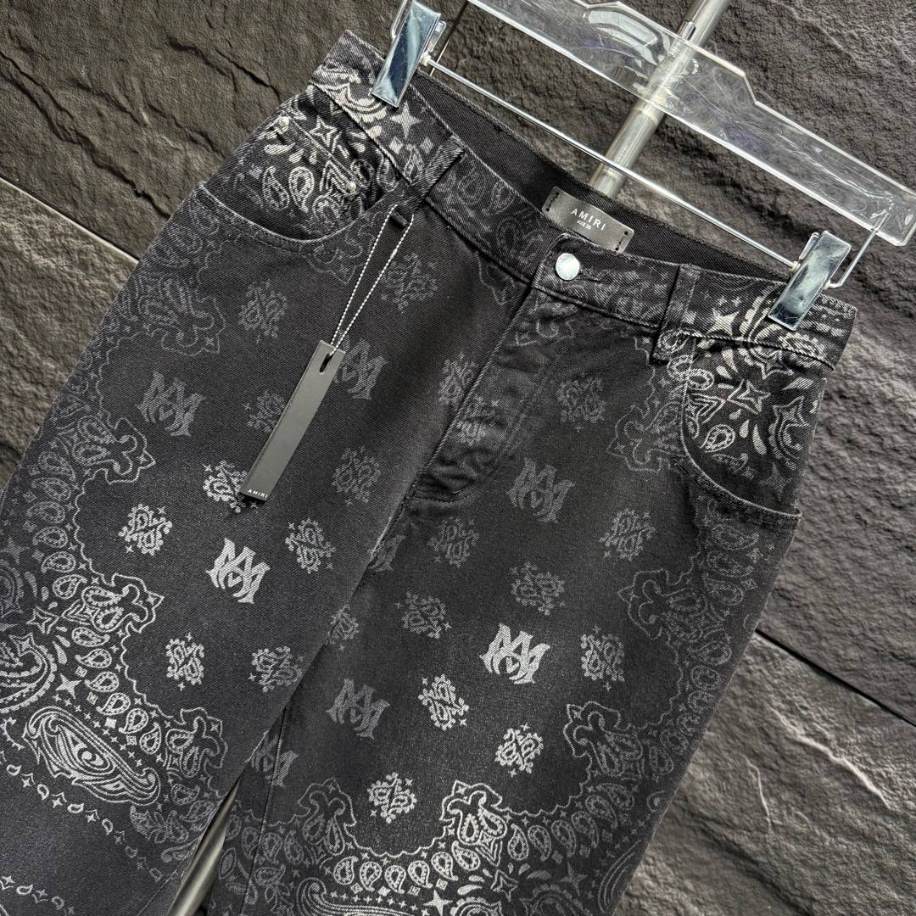 Amiri Tie Dye Bandana Black Jeans - AMIJ029