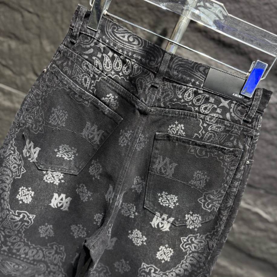 Amiri Tie Dye Bandana Black Jeans - AMIJ029