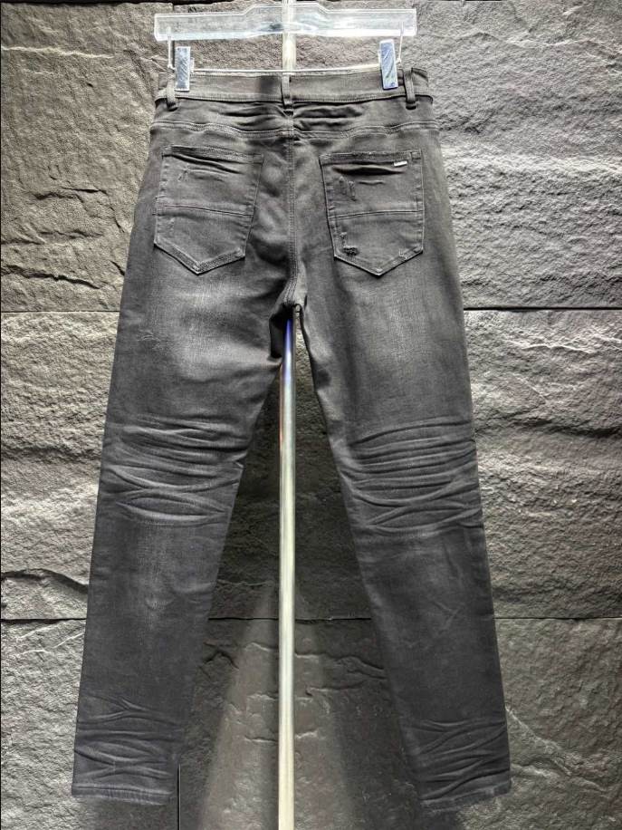 Amiri Rip Pink Black Embroider Jeans - AMIJ034