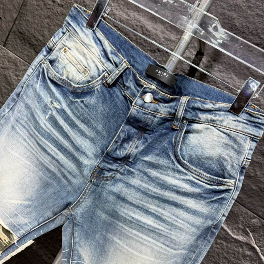 Amiri Men Yellow Patch-Detail Jeans - AMIJ019