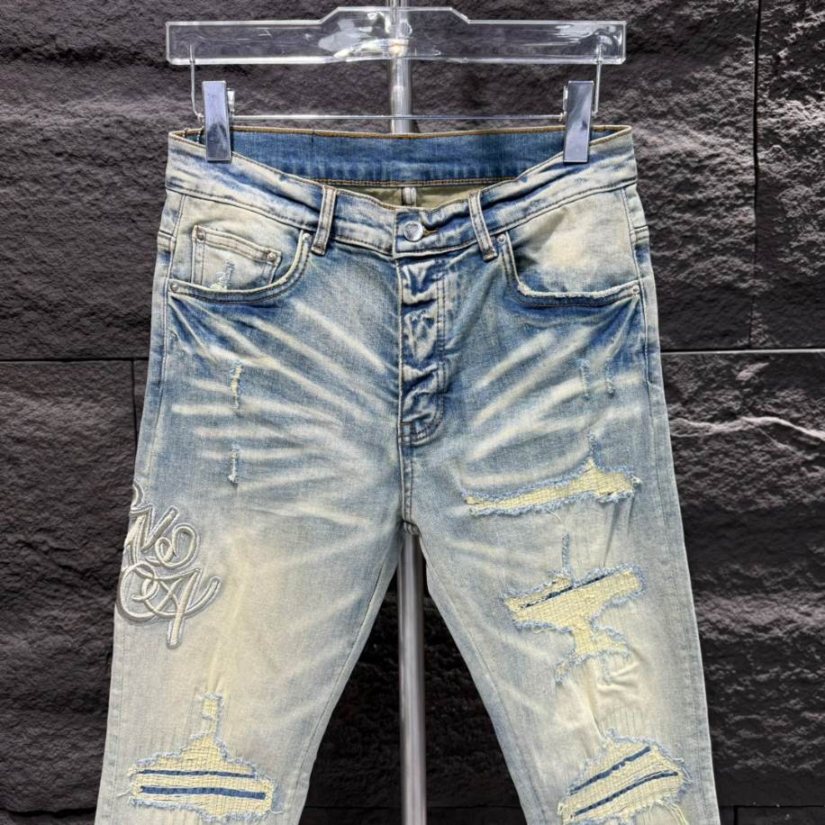Amiri Ripp White Blue Jeans - AMIJ027