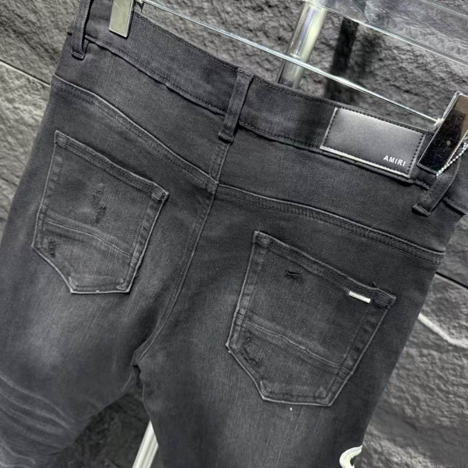 Amiri Ripp Black Embroider Jeans - AMIJ023