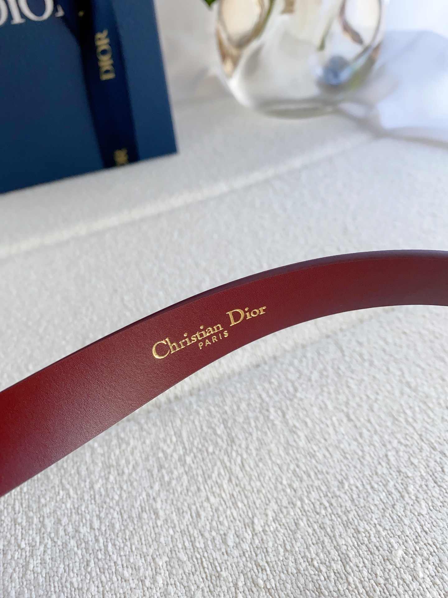 Dior 30 Montaigne Leather Belt in Red - DB018 Dior 30 Montaigne Leather Belt in Red