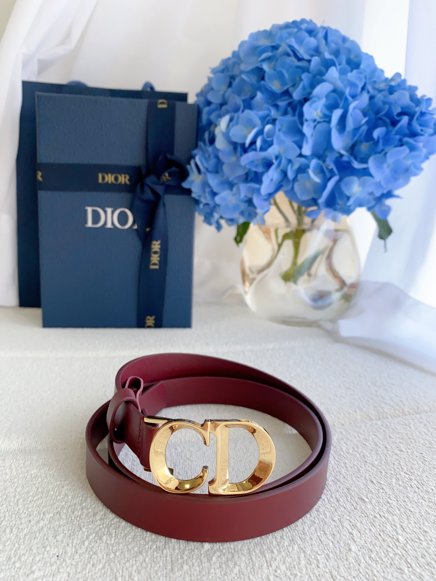 Dior 30 Montaigne Leather Belt in Red - DB018 Dior 30 Montaigne Leather Belt in Red