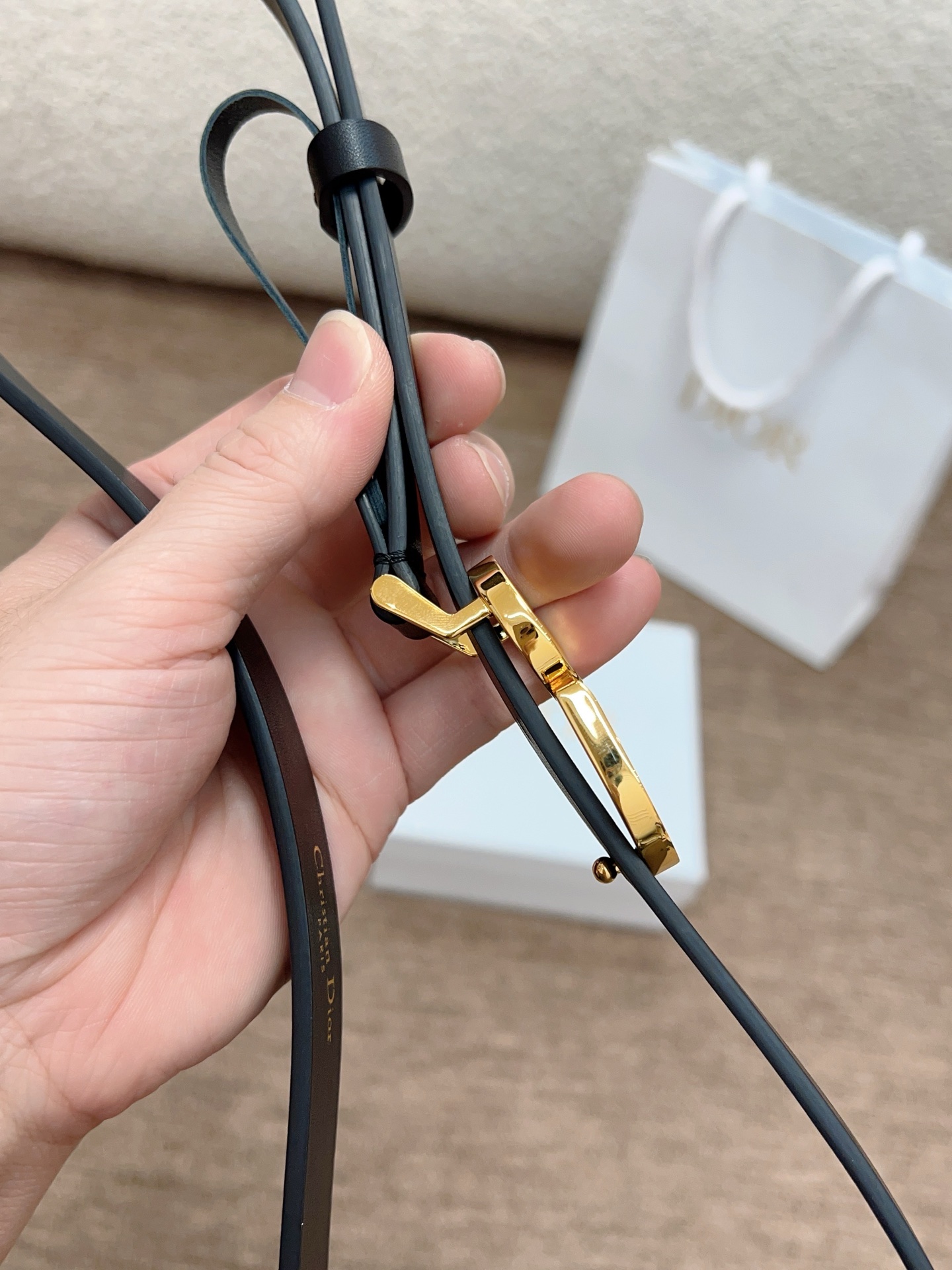 MEDIUM LADY DIOR BAG BLACK CRINKLED - DB002 MEDIUM LADY DIOR BAG BLACK CRINKLED