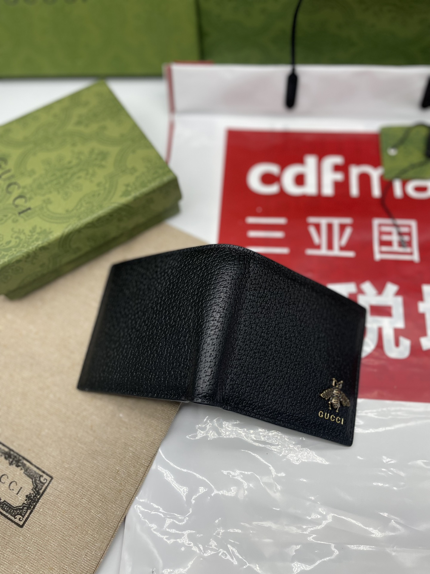 BLACK LEATHER ANIMALIER WALLET - WLG058 BLACK LEATHER ANIMALIER WALLET