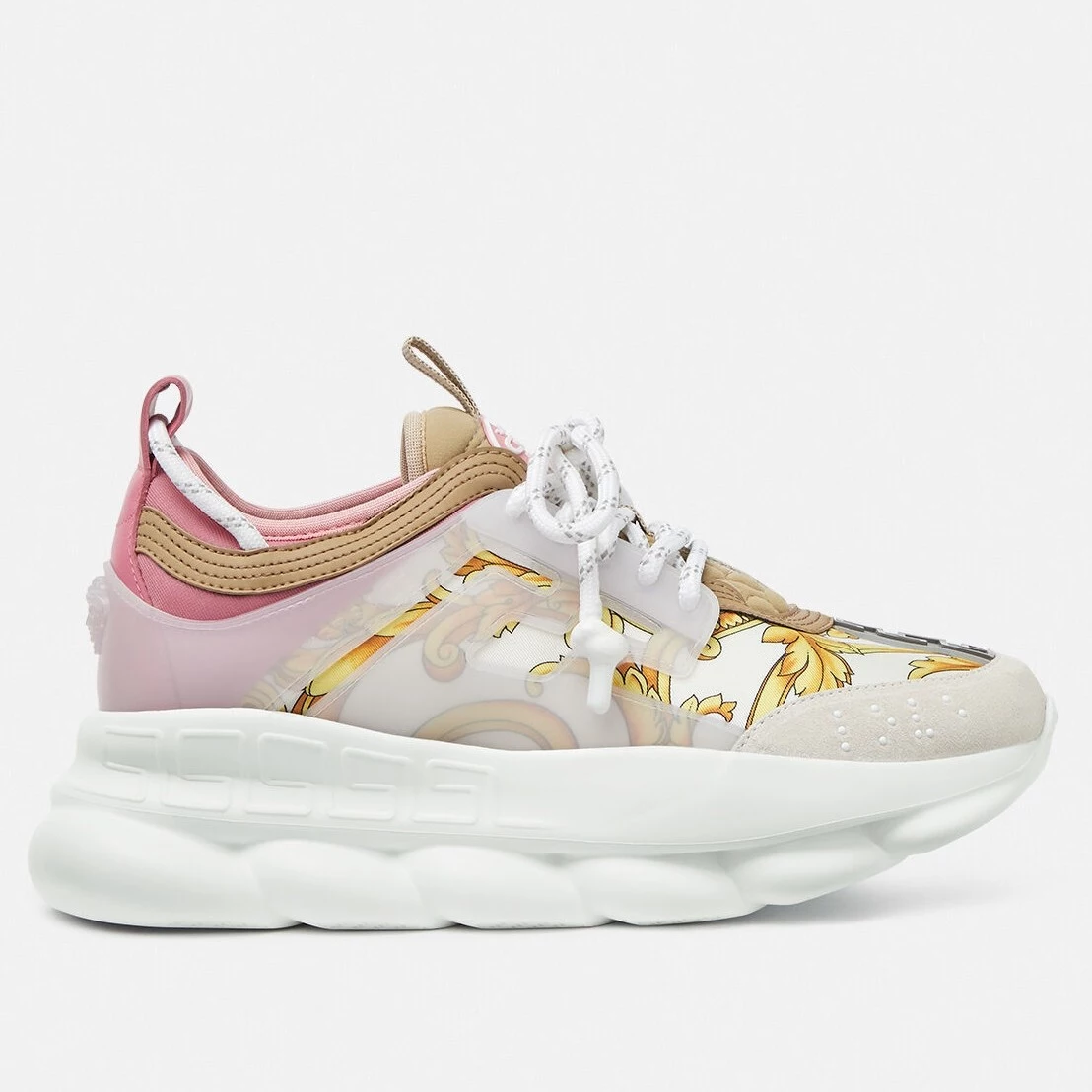 VERSACE WOMEN'S MULTICOLOUR CHAIN REACTION SNEAKERS WITH BAROQUE PRINT - VSS024