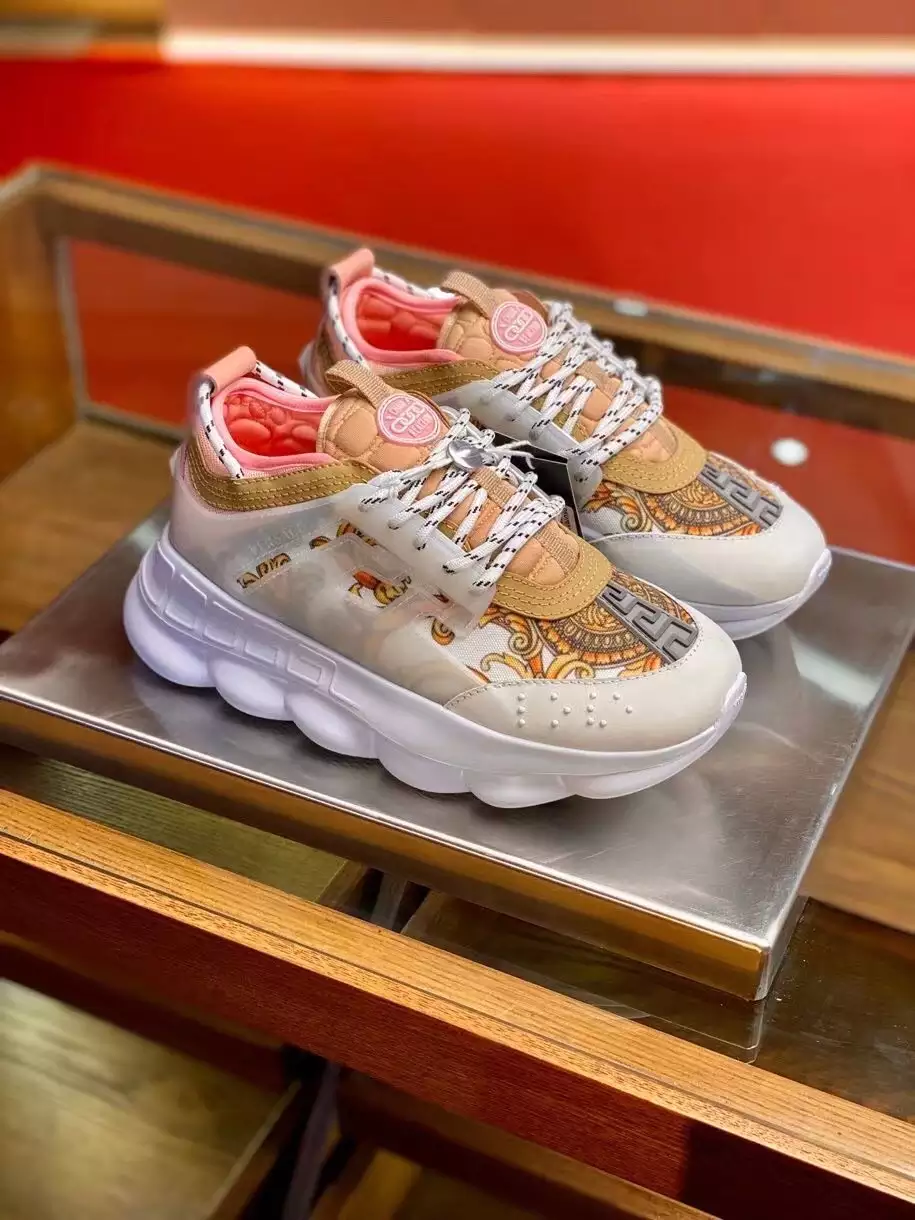 VERSACE WOMEN'S MULTICOLOUR CHAIN REACTION SNEAKERS WITH BAROQUE PRINT - VSS024